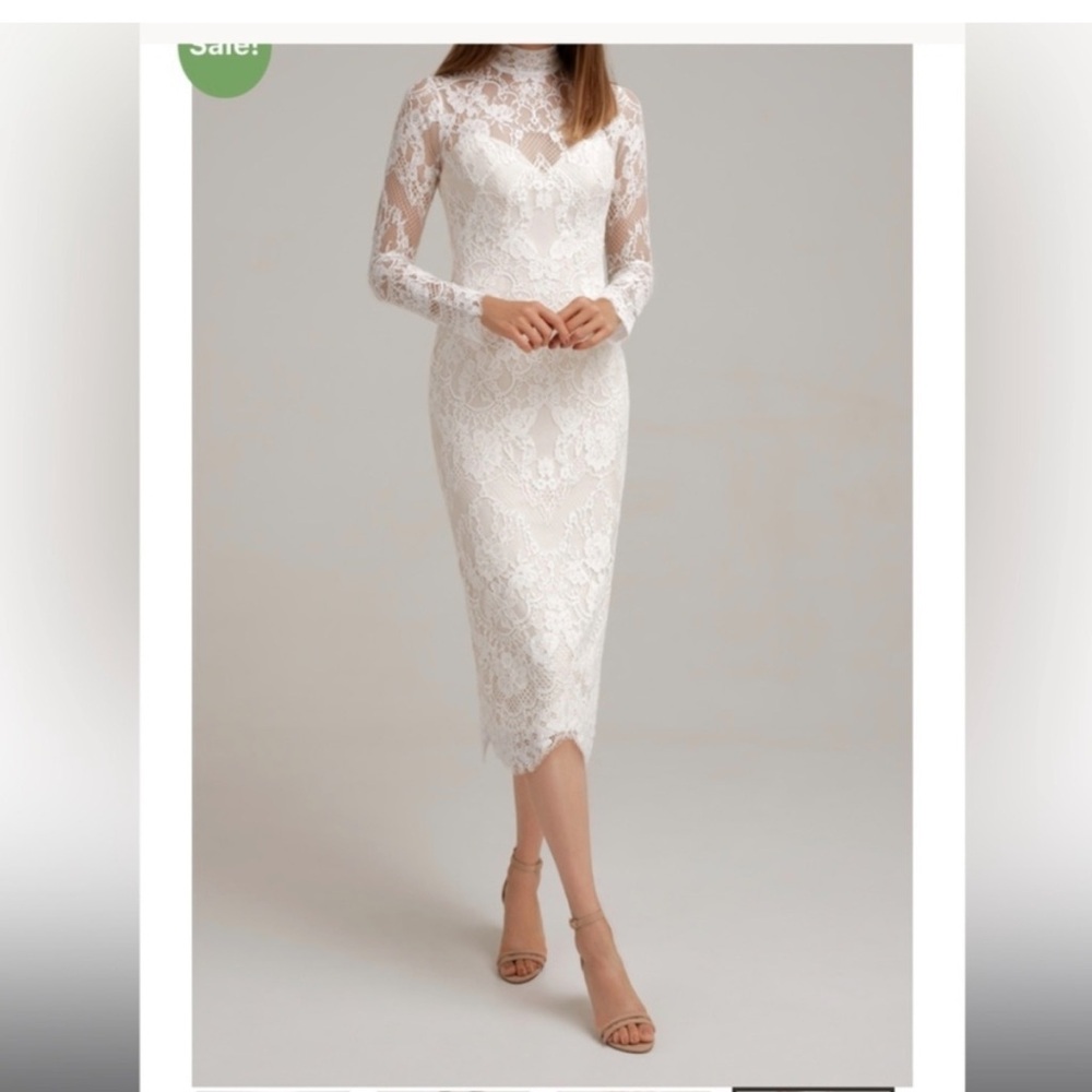 Elegant White Lace Midi Dress